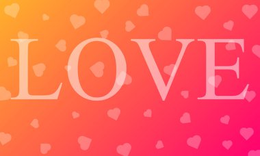 Word kalpleri bokeh arka planda, vektör sanat çizim seviyorum.