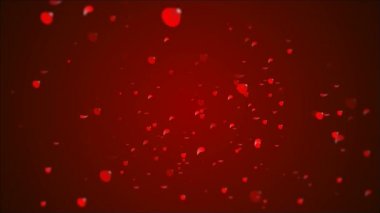 Festival kırmızı arka plan, sanat video illüstrasyon üzerinde birçok gül yaprakları.