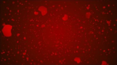 Festival kırmızı arka plan, sanat video illüstrasyon birçok kalpler.