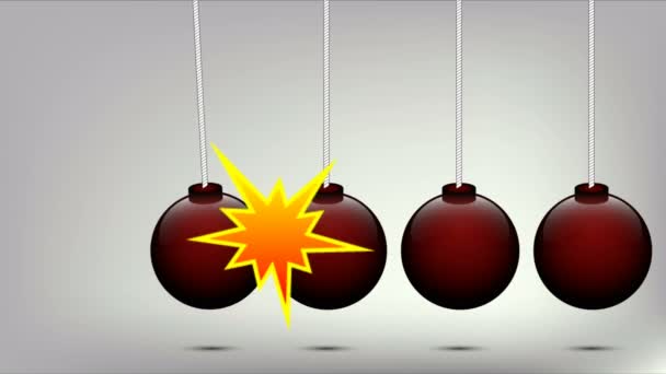 炸弹在牛顿的摇篮 艺术录影例证 — 图库视频影像