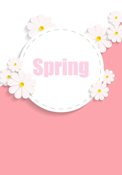 Frühlingsposter mit Gänseblümchen — Stockvektor