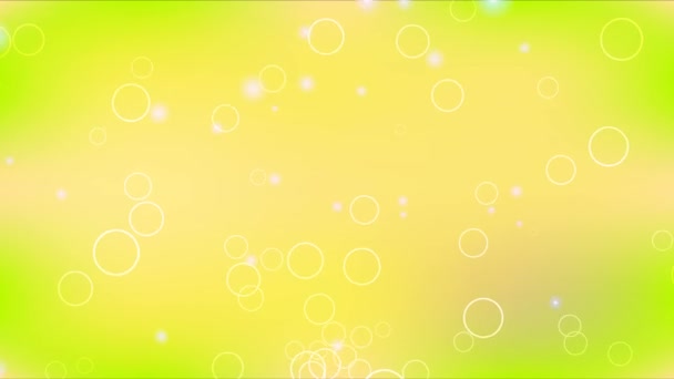アート ビデオ イラスト サークル リングと黄色 緑の抽象的な背景 — ストック動画