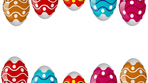 Quadro de ovos de páscoa coloridos —  Vetores de Stock