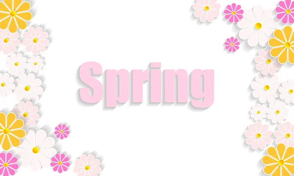 Fundo de primavera suculento brilhante com flores selvagens — Vetor de Stock