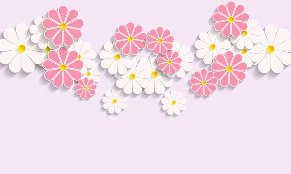 Buds of daisies on a pink background — Stock Vector