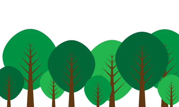 Landscape of green trees on white background for brochure — Stock Vector