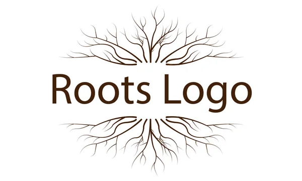 Logo with a pattern of tree roots — Stock Vector