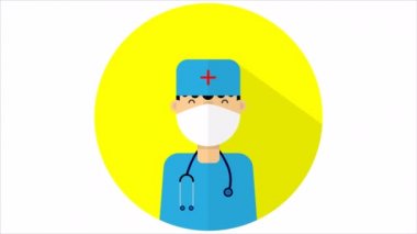 Düz Tasarım doktor, sanat video illüstrasyon.