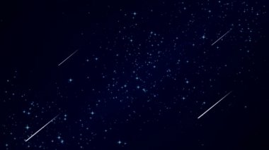 Gökyüzüne karşı uçan kuyruklu yıldız, sanat video illüstrasyon.