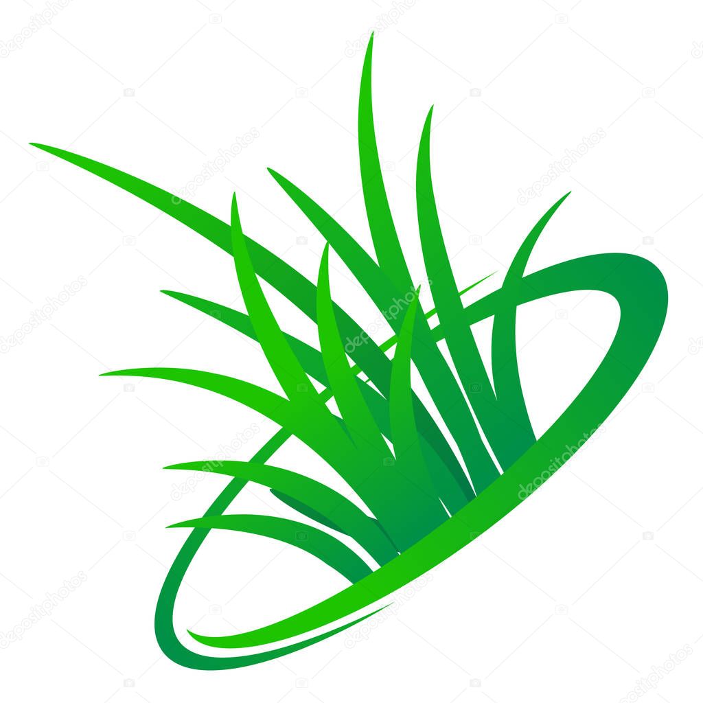 Grass logo design, vector art illustration.