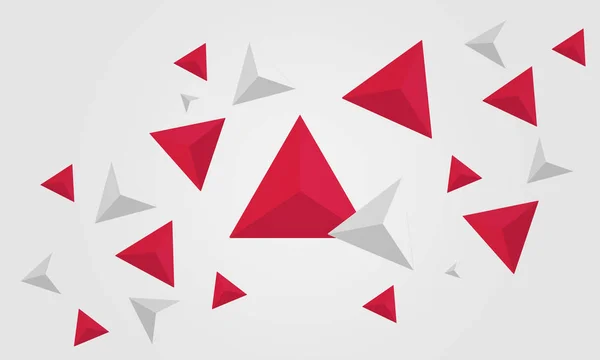 Trójkątne wieloboalne kształty geometryczne elementy w kolorze czerwonym szarym — Wektor stockowy