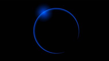 Toplam mavi güneş tutulması, vektör sanat illüstrasyon.