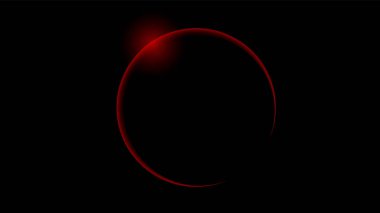 Toplam kırmızı güneş tutulması, vektör sanat illüstrasyon.