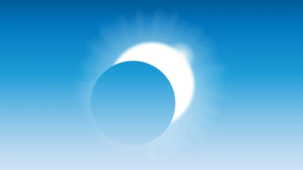 蓝天日食 矢量艺术插图 — 图库矢量图片