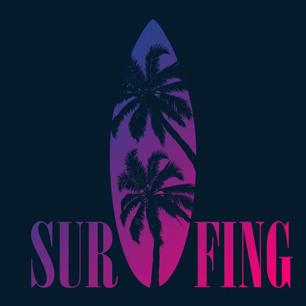 Logotipo Estêncil Para Surf Ilustração Arte Vetorial — Vetor de Stock