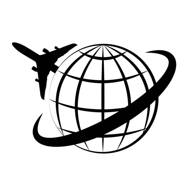 Logo Van Luchtvervoer Van Planeet Vector Kunst Illustratie — Stockvector