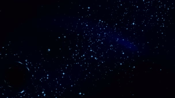 Μαύρη Τρύπα Στο Έναστρο Νυχτερινό Ουρανό Καλλιτεχνική Απεικόνιση Βίντεο — Αρχείο Βίντεο