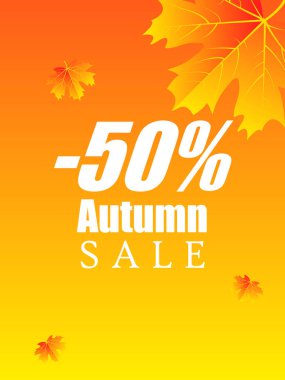Sonbahar indirimleri için poster, vektör sanat illüstrasyon.