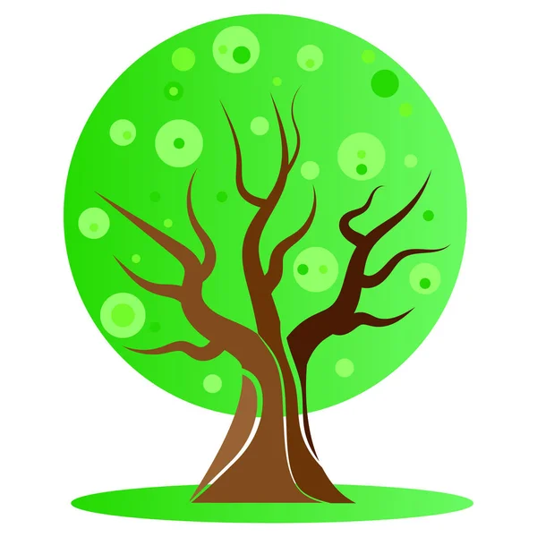 Green Flying Tree Vector Art Illustration — Stock Vector
