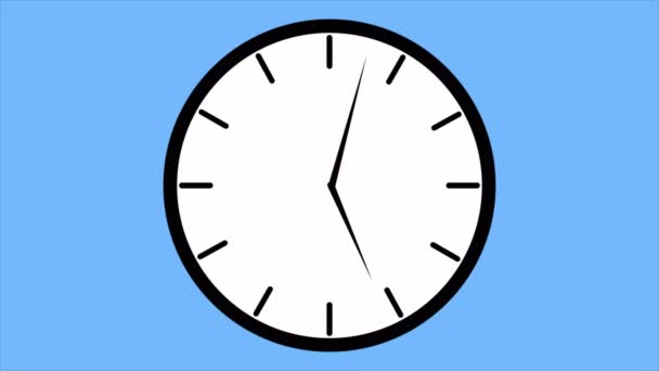 フラットデザインの時計 アートビデオイラスト — ストック動画