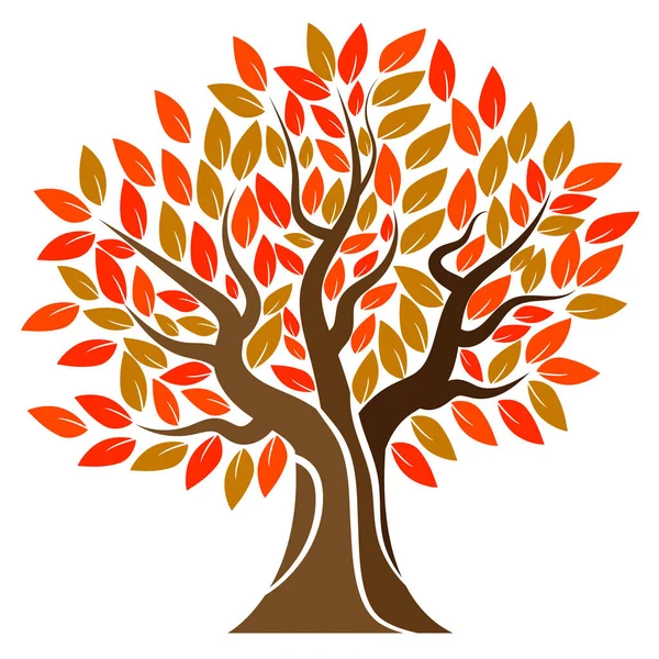 Autumn Tree Logo Vector Art Illustration — Stock Vector