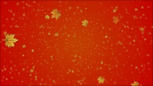 秋の紅葉オレンジの背景 アートビデオイラスト — ストック動画