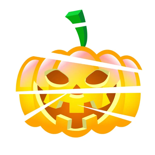 Halloween Pompoen Gesneden Vector Kunst Illustratie — Stockvector