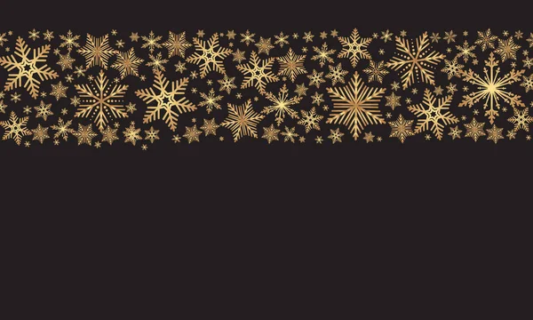 Gray Background Golden Snowflakes Vector Art Illustration — Stock Vector