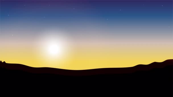 Abstract Dark Sunset Landscape Art Video Illustration — Stock Video