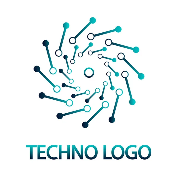 Круглый Логотип Micro Tech Векторная Иллюстрация Стоковый вектор