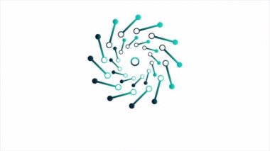 Mikro teknoloji dairesel logo, sanat videosu illüstrasyonu.