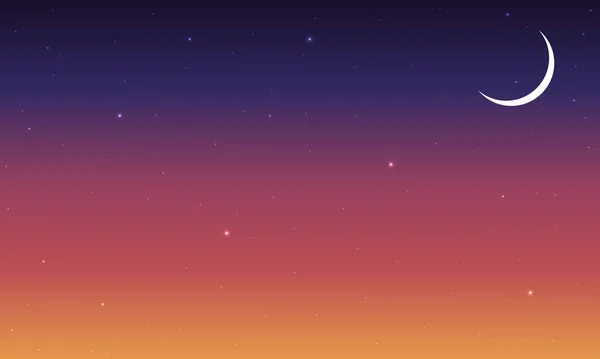 Αφηρημένη Νύχτα Μπλε Πορτοκαλί Έναστρο Ουρανό Διανυσματική Τέχνη Εικονογράφηση — Διανυσματικό Αρχείο