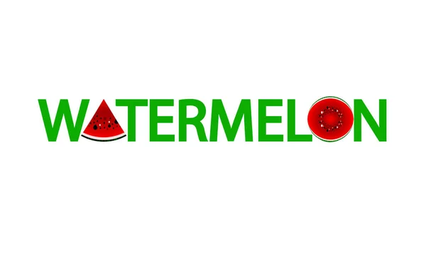 Ord Vattenmelon Stil Med Vattenmelon Vektor Konst Illustration — Stock vektor