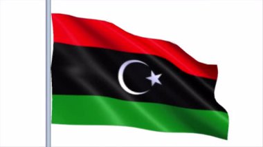 Libya bayrağı arkaplan, sanat videosu illüstrasyonu.