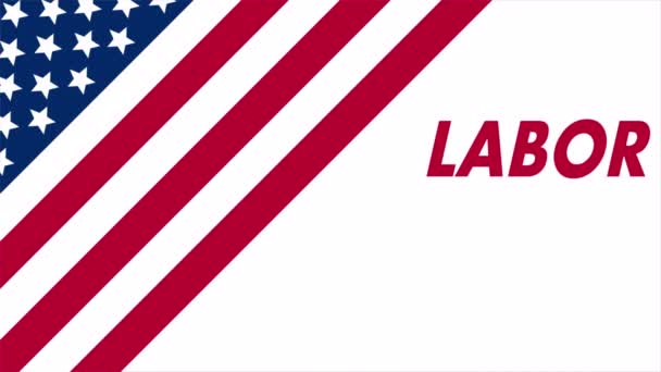 Flaga Usa Dzień Pracy Ilustracja Wideo Sztuki — Wideo stockowe