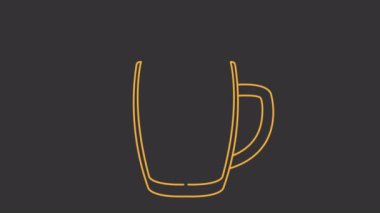 Oktoberfest için köpüklü doğrusal bira kupası, sanat videosu illüstrasyonu.