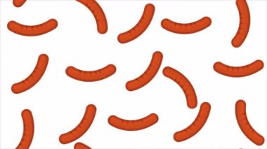 Ekim Festivali için sosis desenli arkaplan, sanat videosu illüstrasyonu.
