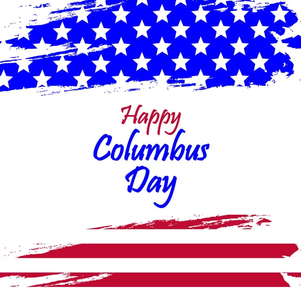 Watercolor Usa Flag Columbus Day Vector Art Illustration — Stock Vector