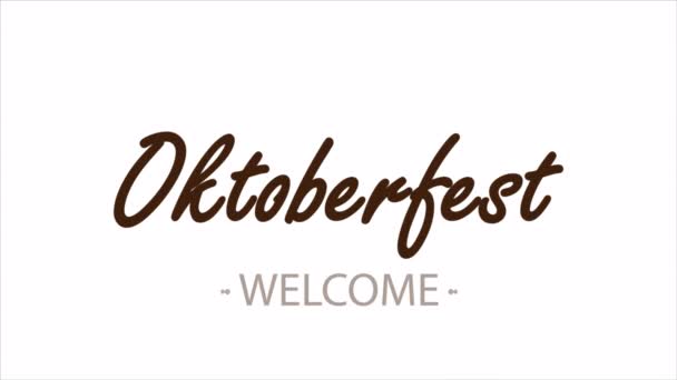 Typographic Inscription Oktoberfest Art Video Illustration — Stock Video