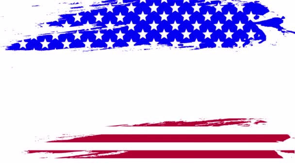 Watercolor Usa Flag Columbus Day Art Video Illustration — Stock Video