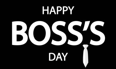 Kravat ve vektör resimli patron günü metni.