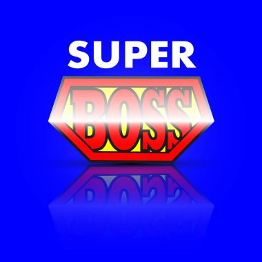 Süper patron logosu, vektör çizimi.
