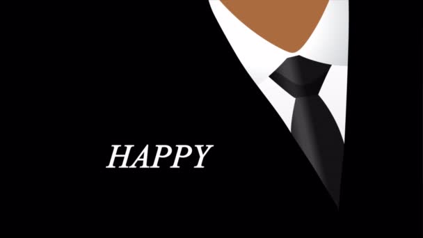 День Боса Курткою Краваткою Художня Відеоілюстрація — стокове відео