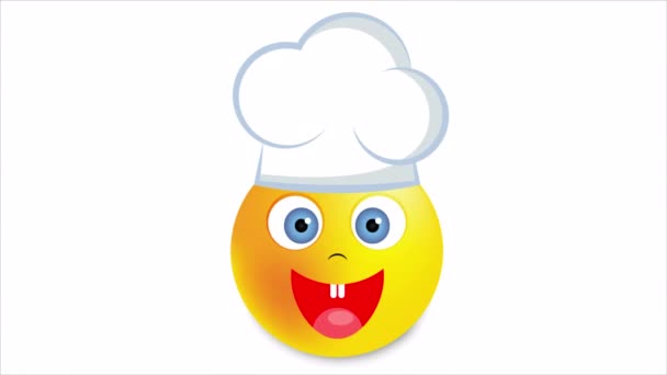 Sonriente Sombrero Chefs Ilustración Video Arte — Vídeo de stock