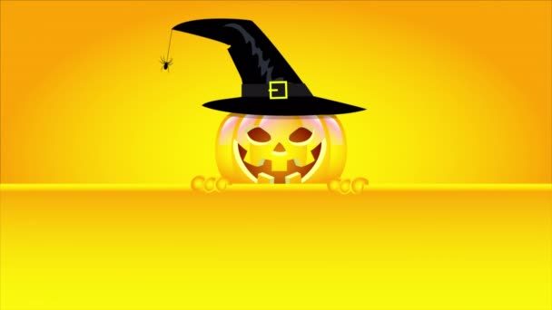 Dynia Gospodarstwa Szczęśliwy Znak Halloween Sztuka Wideo Ilustracja — Wideo stockowe