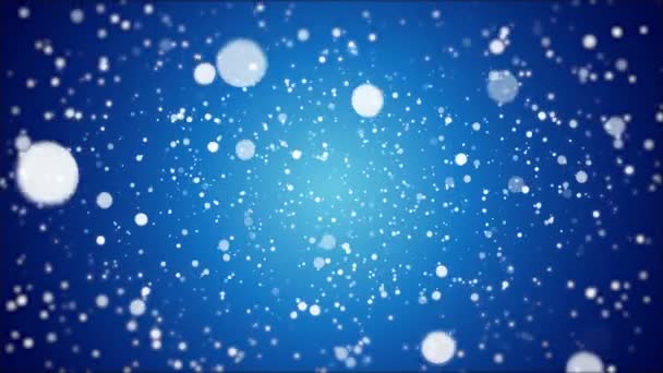 Veel Vallende Sneeuw Een Winter Blauwe Achtergrond Kunst Video Illustratie — Stockvideo