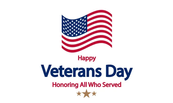 Happy Veterans Day Usa Vektorová Ilustrace — Stockový vektor