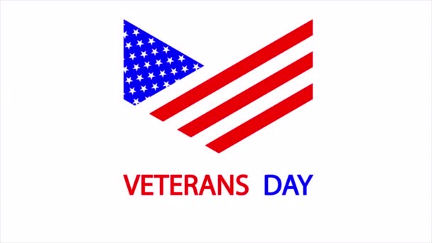 アメリカ退役軍人の日のバッジアートビデオイラスト — ストック動画