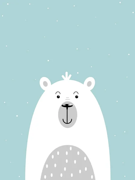 冬季背景下的卡通北极熊 病媒艺术图解 — 图库矢量图片