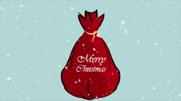 Saco Rojo Completo Santa Claus Ilustración Video Arte — Vídeos de Stock